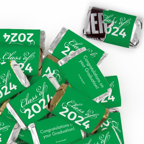 524 Pcs Green Graduation Candy Party Favors Hershey's Miniatures Kisses (6.6 lbs) Perspective: back