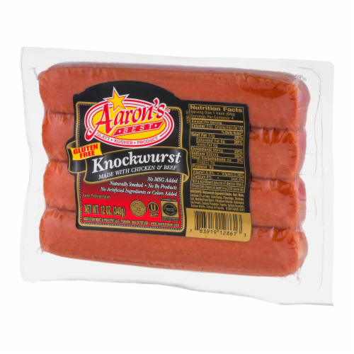 Aaron's Best Chicken & Beef Knockwurst Gluten Free Perspective: back