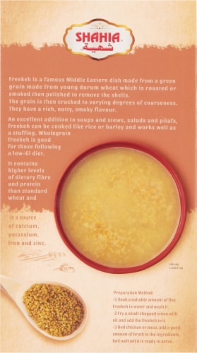 Shahia™ Fine Freekeh Green Smoked Wheat Perspective: back