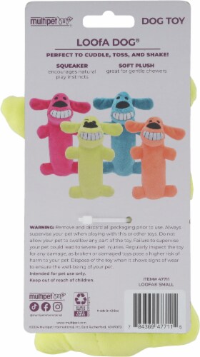 Multipet Mini Loofa Plush Dog Toy Perspective: back