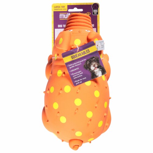 Multipet Latex Polka Dot Pig Dog Toy - Assorted Perspective: back