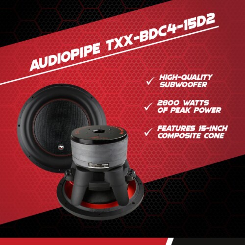 AudioPipe TXX-BDC4-15D2 15-Inch Subwoofer Dual 2 Ohm 1400