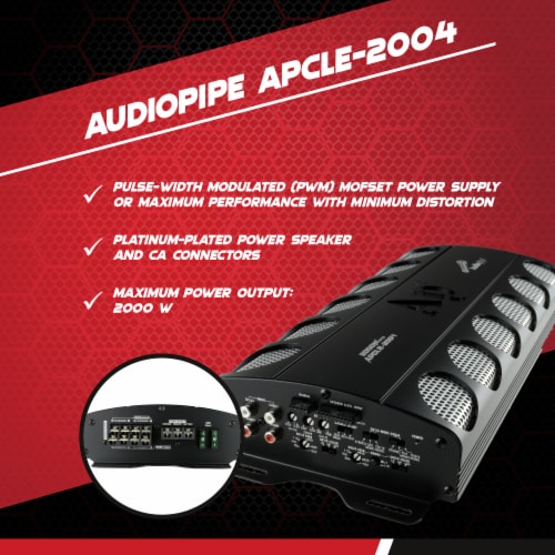 AudioPipe APCLE2004 Class AB 2000 Watt 4 Channel MOSFET Car Stereo