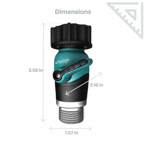 2wayz 0° Straight Shut Off Valve for Garden Hose Perspective: back