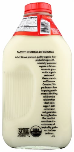 Straus Family Creamery Organic Whole Milk Perspective: back