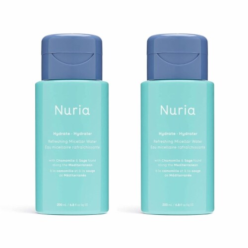 Nuria - Hydrate Refreshing Micellar Water, No-Rinse Makeup Remover Water with Sage Leaf Oil, Perspective: back