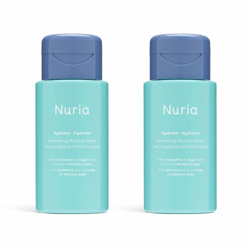 Nuria - Hydrate Refreshing Micellar Water, No-Rinse Makeup Remover Water with Sage Leaf Oil, Perspective: back