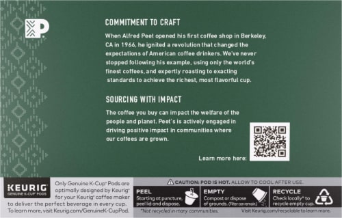 Peet's Coffee® Organic Alma De La Tierra Dark Roast K-Cup Coffee Pods Perspective: back
