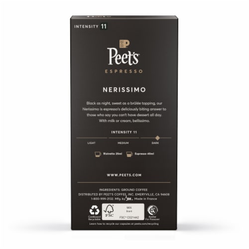 Peet's Coffee® Nerissimo Dark Roast Espresso Coffee Capsules for Nespresso Original Machines Perspective: back