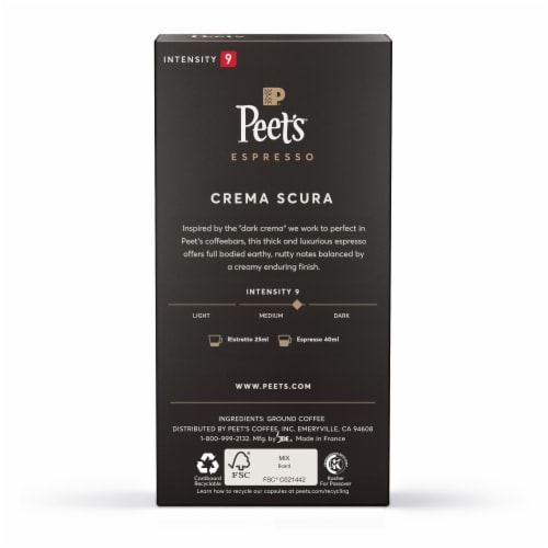 Peet's® Crema Scura Espresso Intensity 9 Medium Roast Coffee Pods Perspective: back
