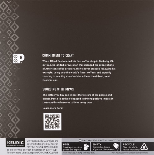 Peet's® Major Dickason's Blend® Dark Roast K-Cup® Coffee Pods Perspective: back