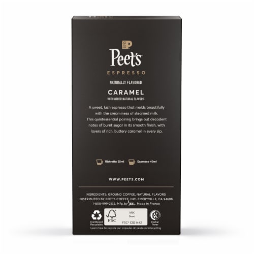 Peet's® Caramel Espresso Coffee Pods Perspective: back