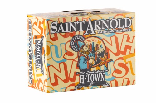 Saint Arnold H-Town Pilsner Craft Beer Perspective: back