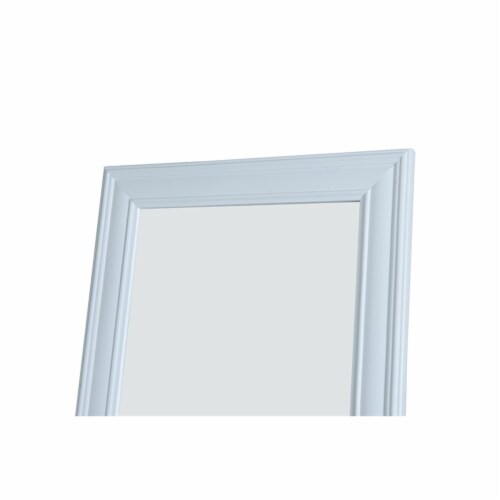 Milton Greens Stars Inc Modern Wood Full Length Standing Mirror in White Perspective: back