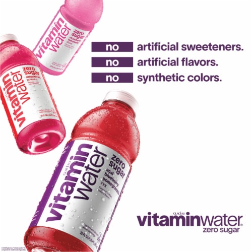 vitaminwater® Shine Strawberry Lemonade Zero Sugar Flavored Bottled Water Beverage Perspective: back