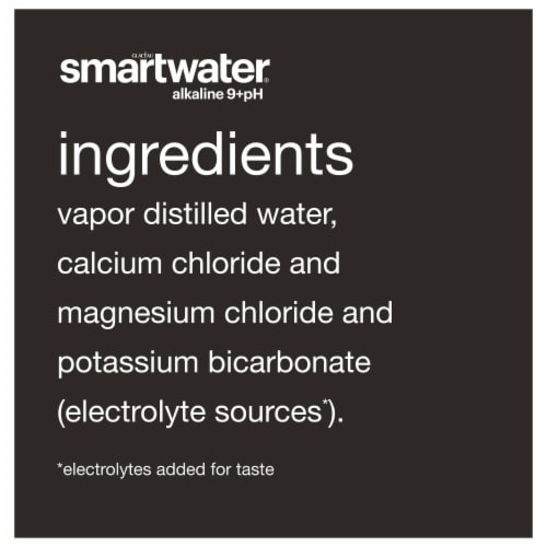 Smartwater Alkaline Vapor Distilled Water Perspective: back