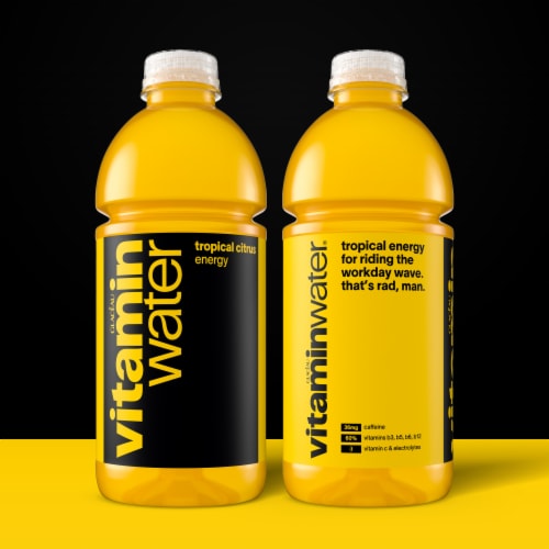 vitaminwater® Energy Tropical Citrus Flavored Bottled Water Beverage Perspective: back