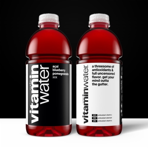 vitaminwater® XXX Acai-Blueberry-Pomegranate Flavored Bottled Water Beverage Perspective: back