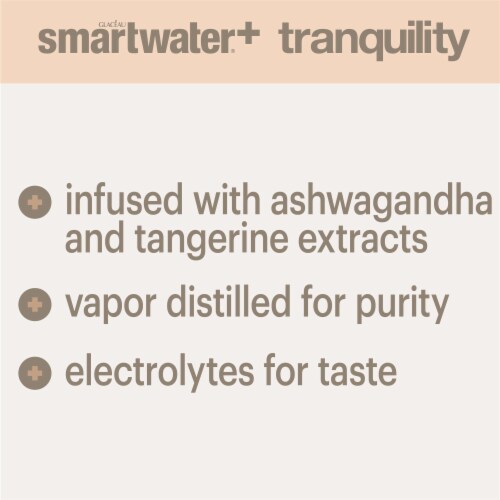 Smartwater+ Tranquility Ashwagandha Tangerine Flavored Bottled Water Perspective: back