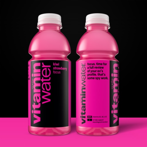 vitaminwater® Focus Kiwi Strawberry Flavored Bottled Water Beverages Perspective: back
