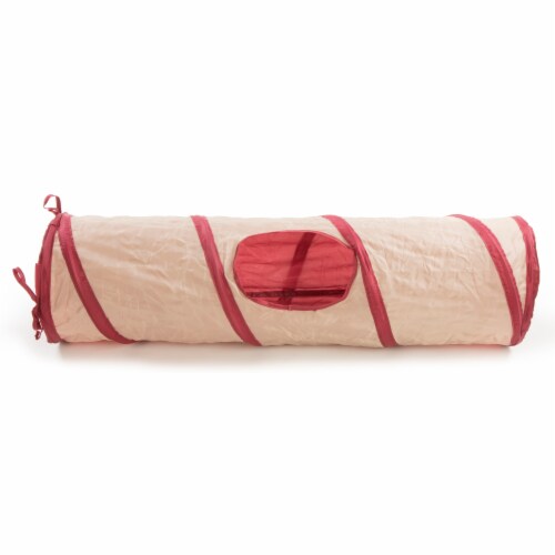 SmartyKat Crackle Chute Tunnel Pet Toy for Cats & Kittens - Tan/Red, One Size Perspective: back