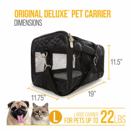 Sherpa Original Deluxe Lattice Stitch Travel Bag Pet Carrier Airline Approved Black Large Large Smith s Food and Drug