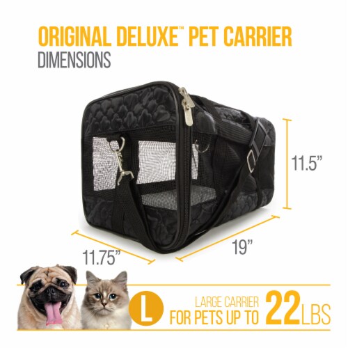 Sherpa Travel Original Deluxe Airline Approved Pet Carrier, Black, Large