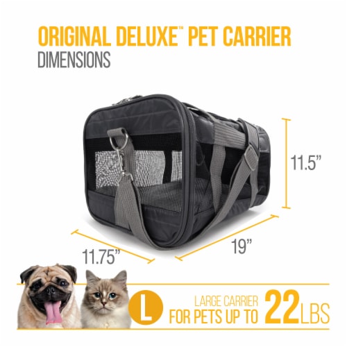 Sherpa Travel Original Deluxe Airline Approved Pet Carrier, Black, Large