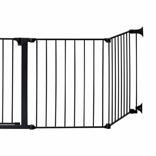 KidCo Custom Fit Auto Closing HearthGate Baby or Fireplace Gate Enclosure, Black Perspective: back
