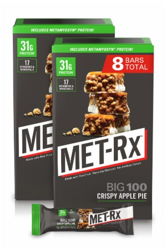 MET-Rx® Big 100 Crispy Apple Pie Protein Bars Perspective: back