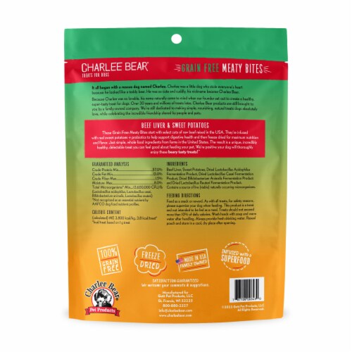 Charlee Bear® Grain Free Meaty Bites Beef Liver & Sweet Potatoes Perspective: back