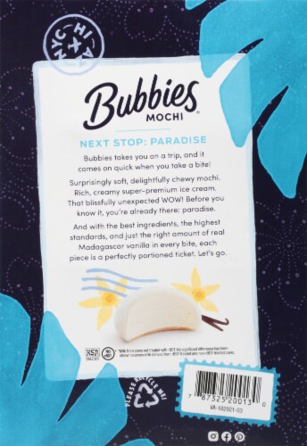 Bubbies® Madagascar Vanilla Mochi Premium Ice Cream Perspective: back