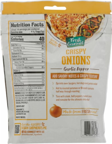 Fresh Gourmet® Garlic Pepper Crispy Onions Perspective: back