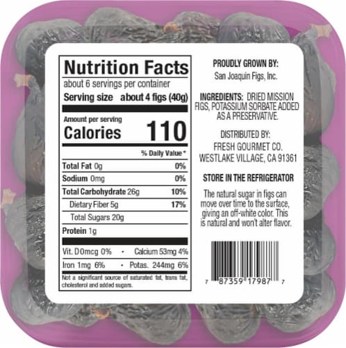 Fresh Gourmet® Sun Dried Mission Figs Perspective: back