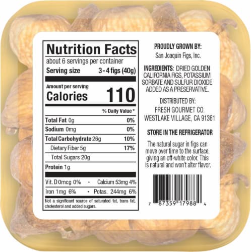 Fresh Gourmet® Sun Dried Golden Figs Perspective: back