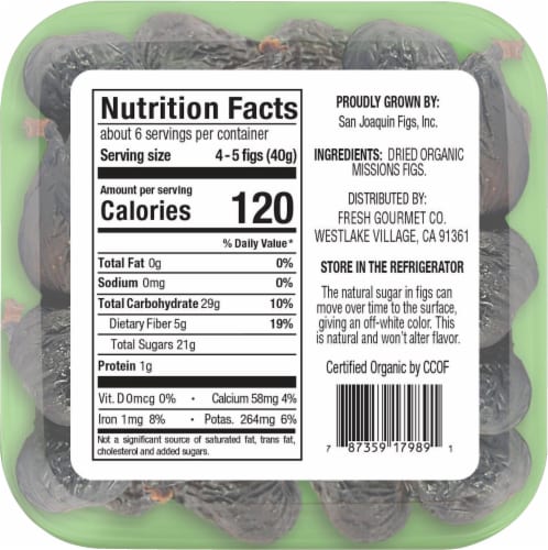 Fresh Gourmet® Organic Sun Dried Mission Figs Perspective: back