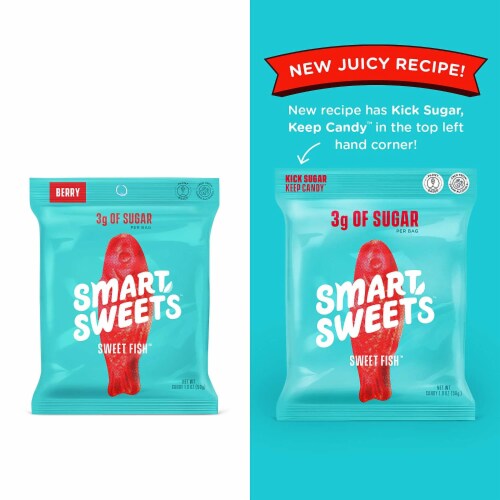 Smart Sweets Sweet Fish Low Sugar Gummy Candy Plant-Based, 1.8oz. (Pack of 1) Perspective: back