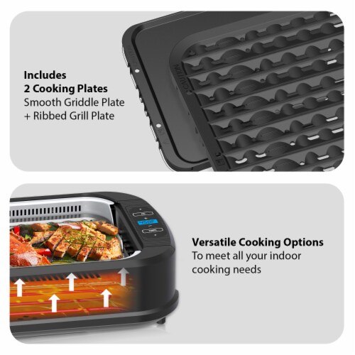 Smokeless Indoor Grill Electric Griddle with Non-Stick Cooking Plate