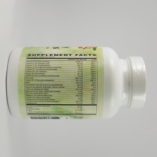 Holly Hill Health Foods, One-Daily Multi Caps, 120 Vegetarian Capsules Perspective: back