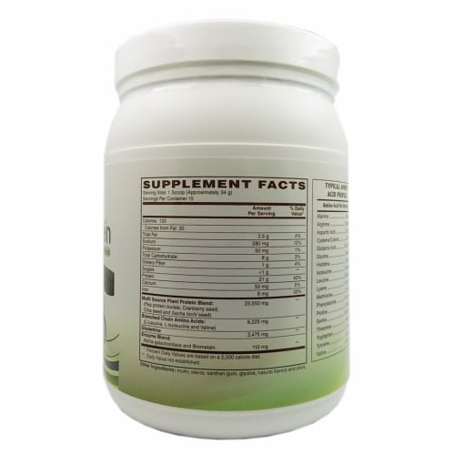 Holly Hill Health Foods, Vegan Plant Protein Powder, Vanilla, 1.1 Pound Perspective: back