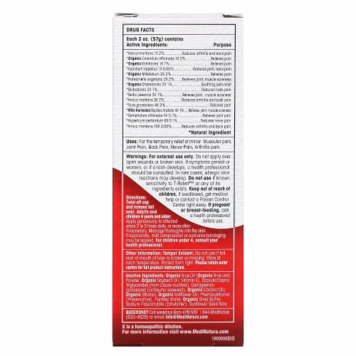 T-Relief ™ Arnica +12 Muscle/Joint/Back Pan Relief Cream Perspective: back