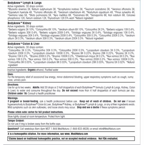 MediNatura BodyAnew™ Homeopathic Cleanse/Detox Multipack Perspective: back
