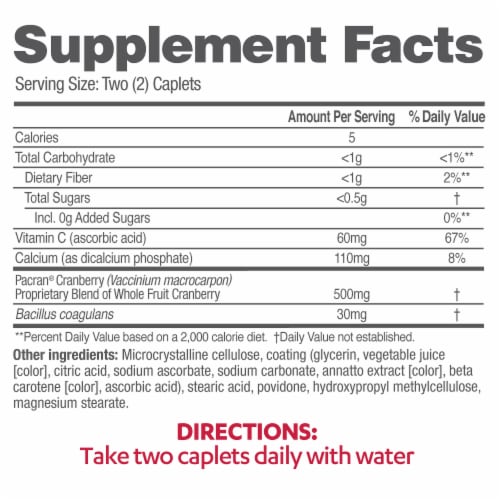 Azo Cranberry® Urinary Tract Health Supplement Caplets Perspective: back