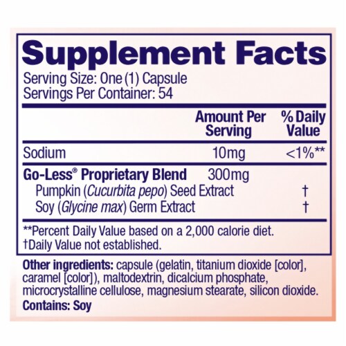 Azo Bladder Control® with Go-Less® Dietary Supplement Capsules Perspective: back