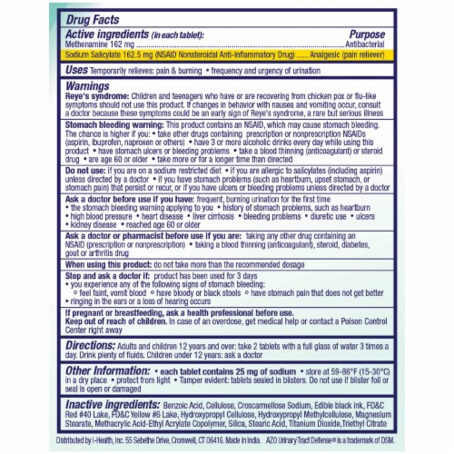 AZO Urinary Tract Defense® Antibacterial Protection Tablets Perspective: back