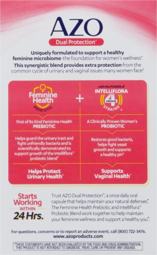 AZO® Dual Protection Urinary and Vaginal Support Capsules Perspective: back