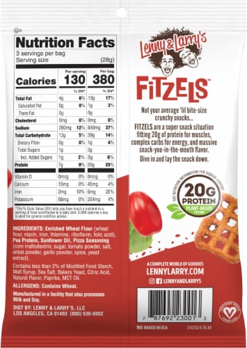 Lenny & Larry's® Fitzel's™ Protein Pretzels Pizza Palooza Perspective: back