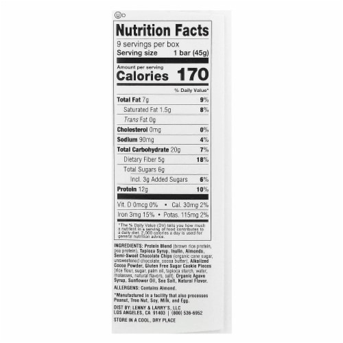 1.59oz-9ct CHOCOLATE ALMOND SEA SALT COMPLETE COOKIEFIED BAR Perspective: back