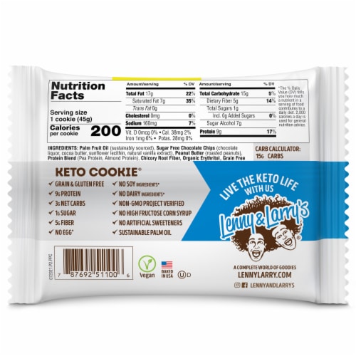Lenny & Larry's Chocolate Chip Keto Cookie® Perspective: back