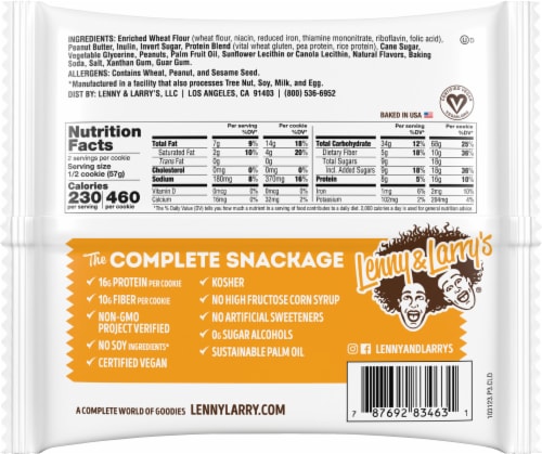 Lenny & Larry's® Peanut Butter Cookie Perspective: back